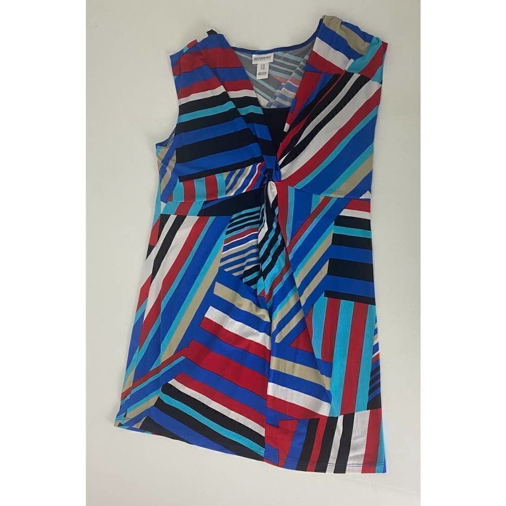 Motherhood Maternity Nursing Dress Geometric Pattern Sleeveless - Size Medium - Picture 2 of 7
